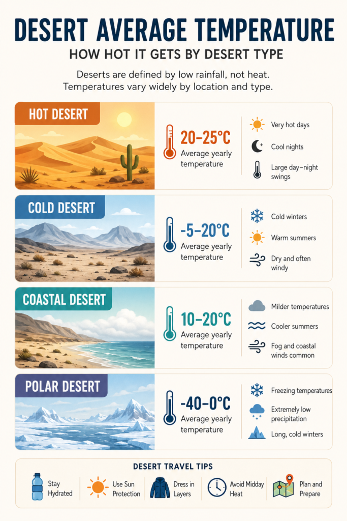 average temp for desert