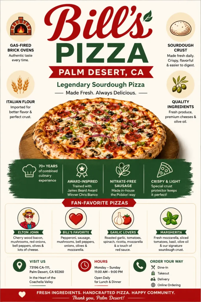 Bill’s Pizza Palm Desert, CA
